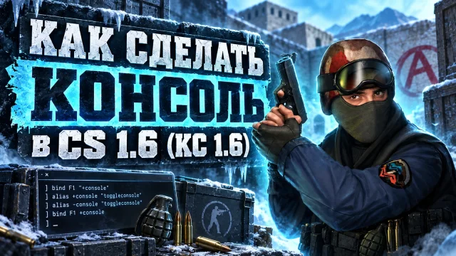 Как открыть консоль в CS 1.6 и назначить клавишу