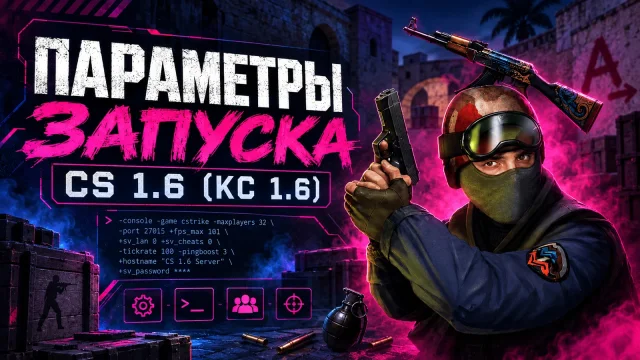 Параметры запуска CS 1.6: окно, разрешение и консоль