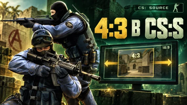 Как растянуть 4:3 и убрать чёрные полосы в CS:S Steam
