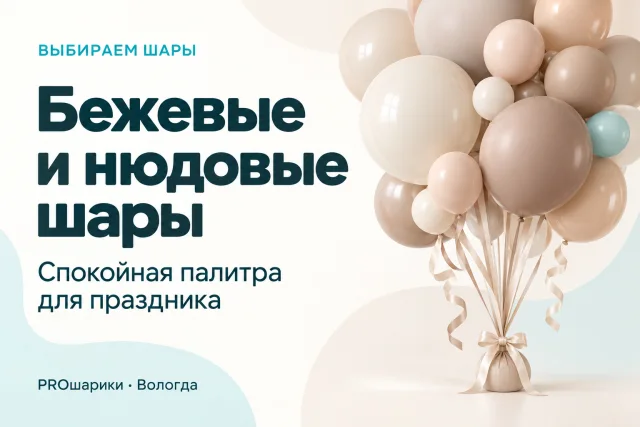 Бежевые и нюдовые шары в Вологде: как заказать сложную спокойную палитру