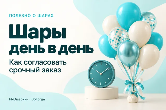 Шары день в день в Вологде: как быстро согласовать заказ без лишних уточнений