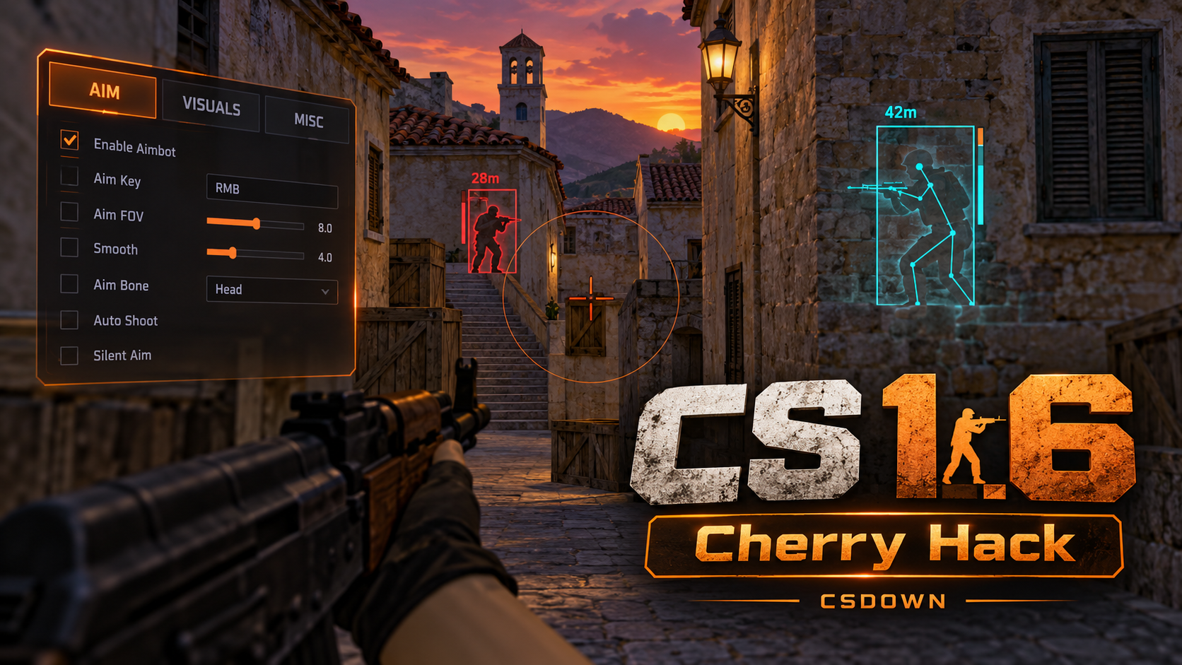 CS 1.6 Cherry Hack — драконий арсенал и керамбит