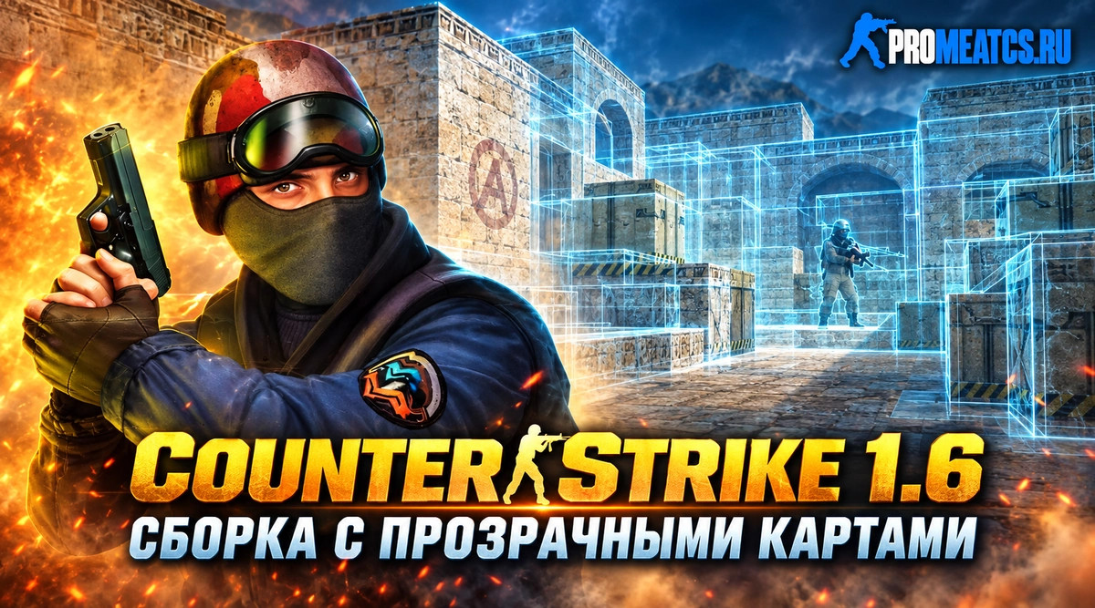 CS 1.6 (КС 1.6) с прозрачными стенами
