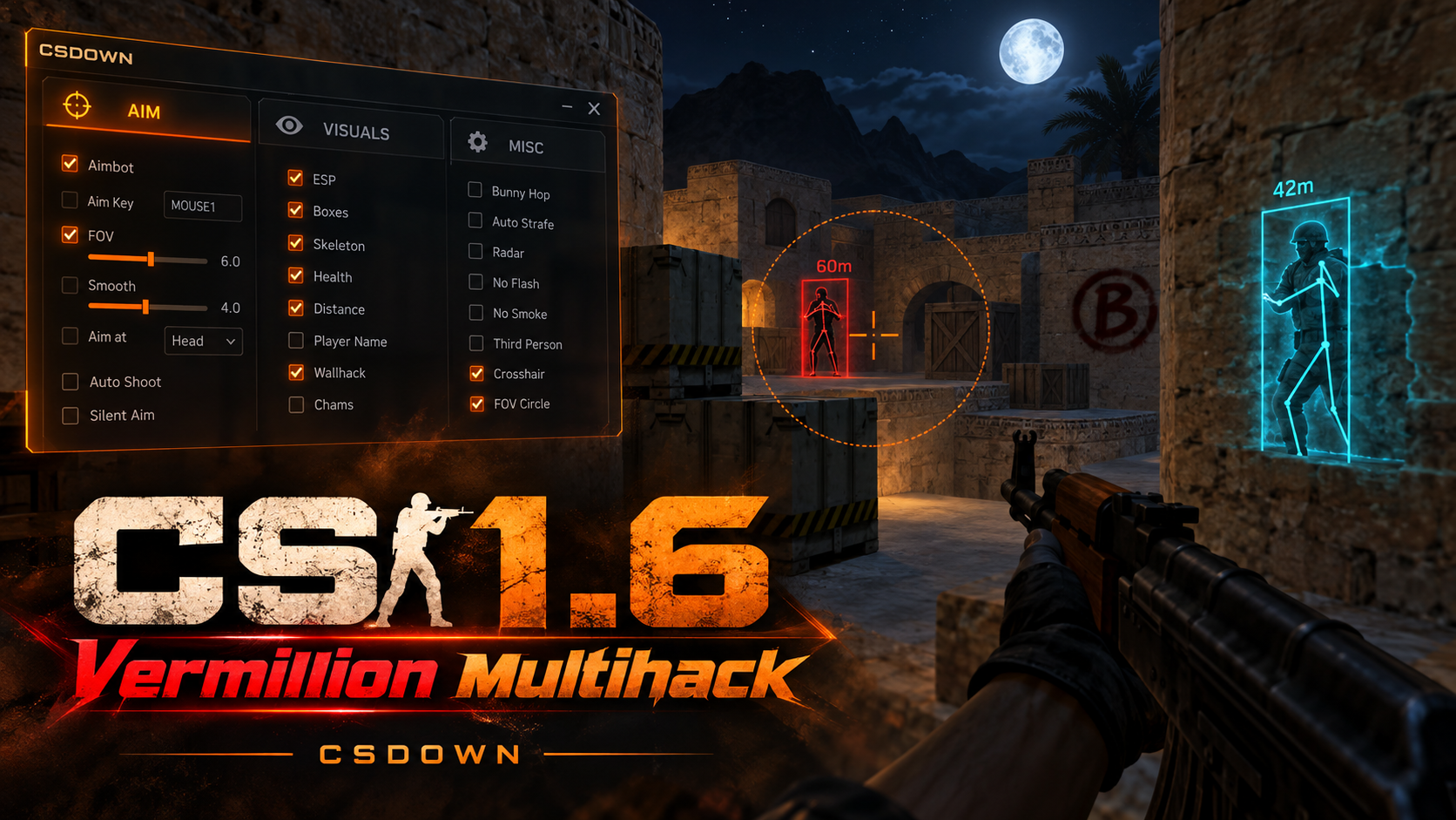 CS 1.6 Vermillion Multihack — M9 и Снежный вихрь — скриншот 1