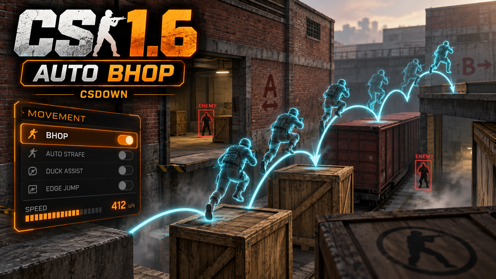 CS 1.6 Bunny Jump — распрыжка и классическое окружение — скриншот 1