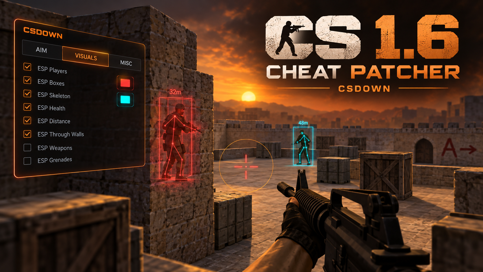 CS 1.6 Patcher — оранжевые блоки и привычные формы — скриншот 1