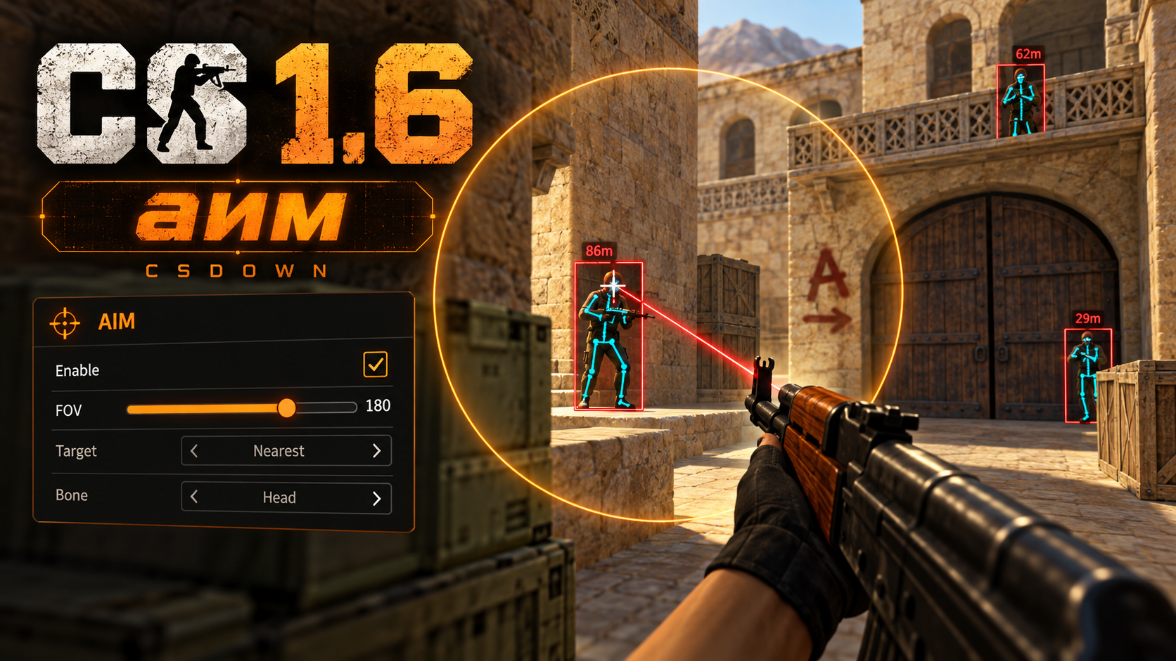 CS 1.6 AIM Forest — тычковые ножи Северный лес — скриншот 1