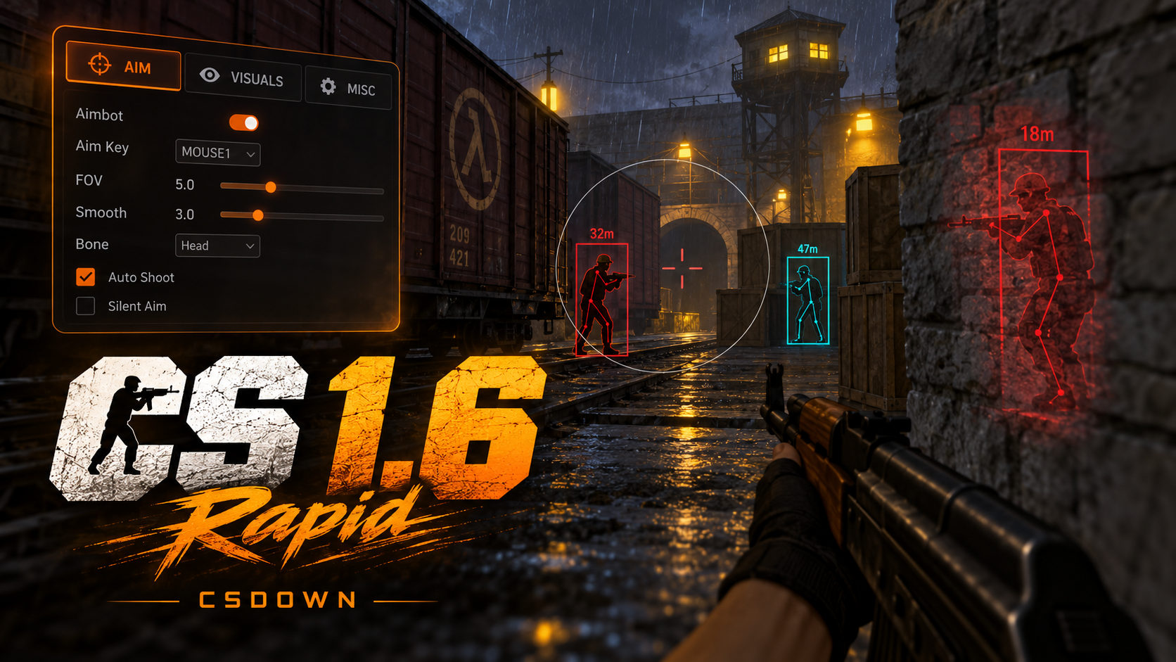 CS 1.6 Rapid — нож Боуи в оформлении Волны — скриншот 1