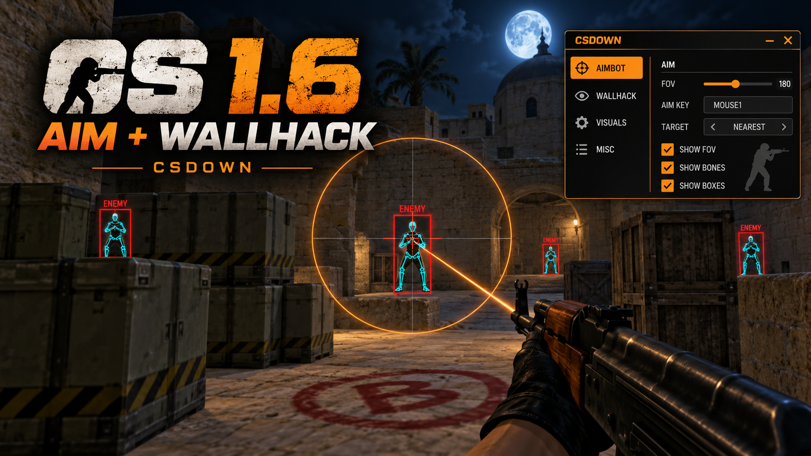 CS 1.6 AIM + WH Redline — Наваха и Красная линия — скриншот 1