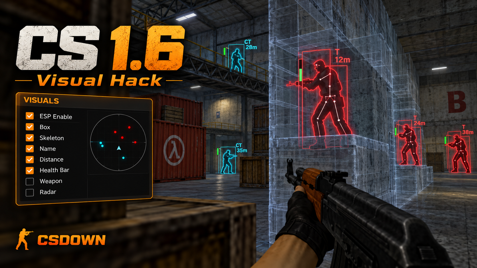 CS 1.6 Visual Hack — Blue Lines и керамбит Легенды — скриншот 1