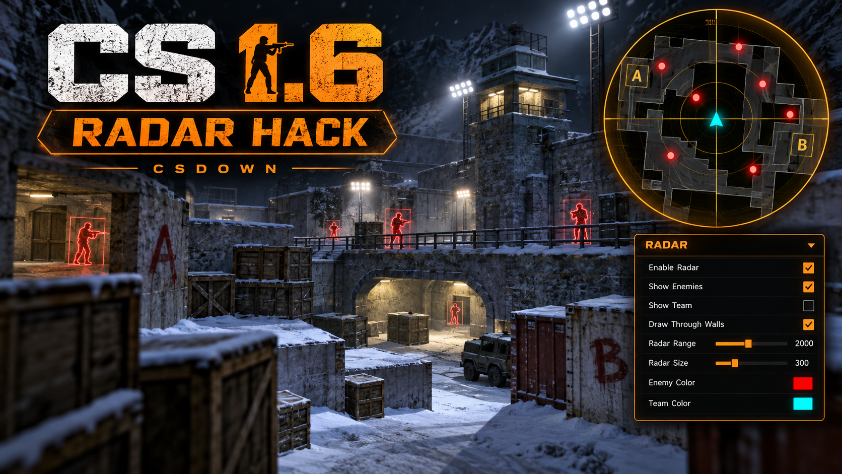 CS 1.6 Radar Hack — градиентный нож и Картель — скриншот 1