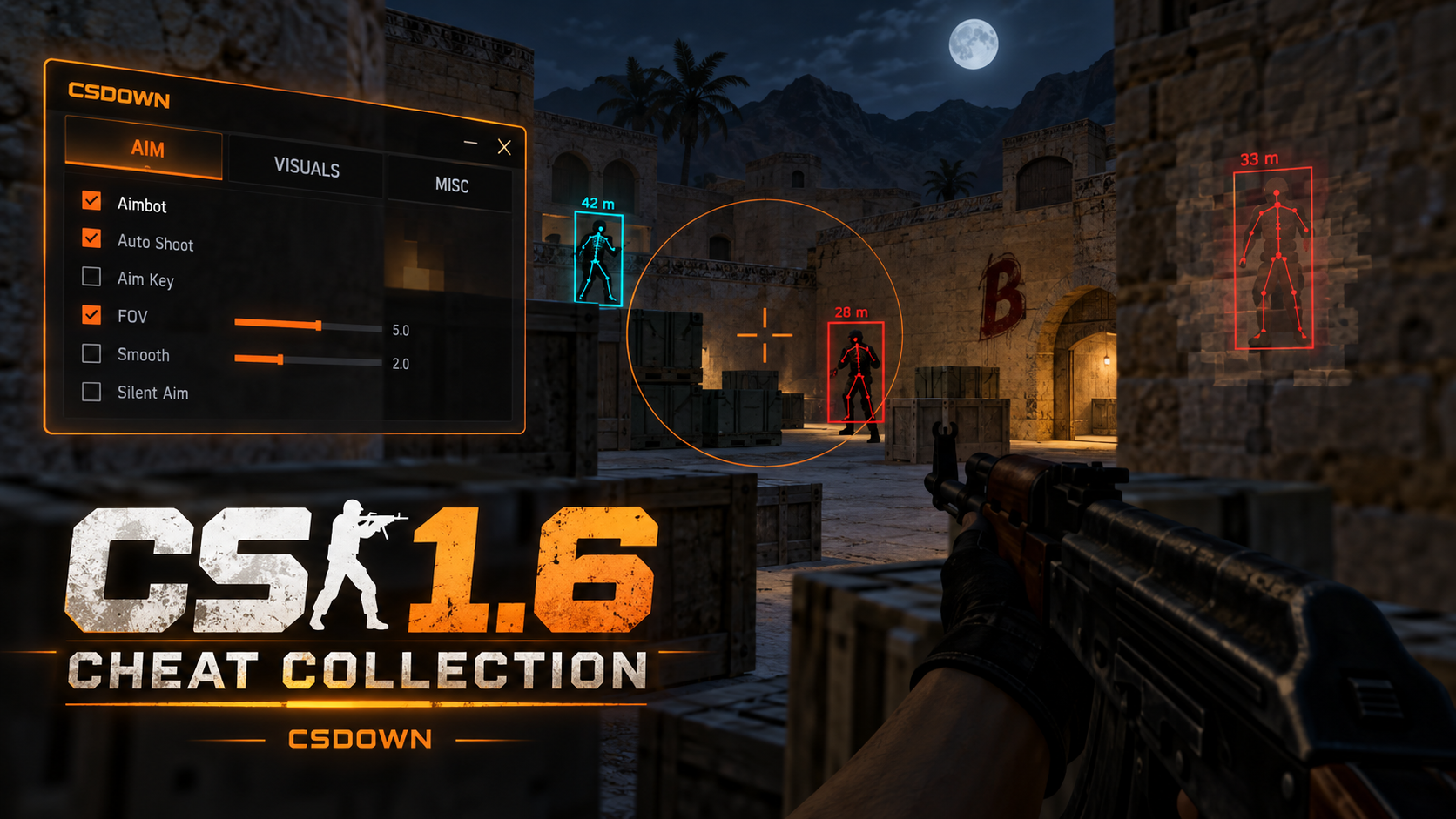 CS 1.6 Night Nuclear — M9 Ночь и AWP Rave — скриншот 1