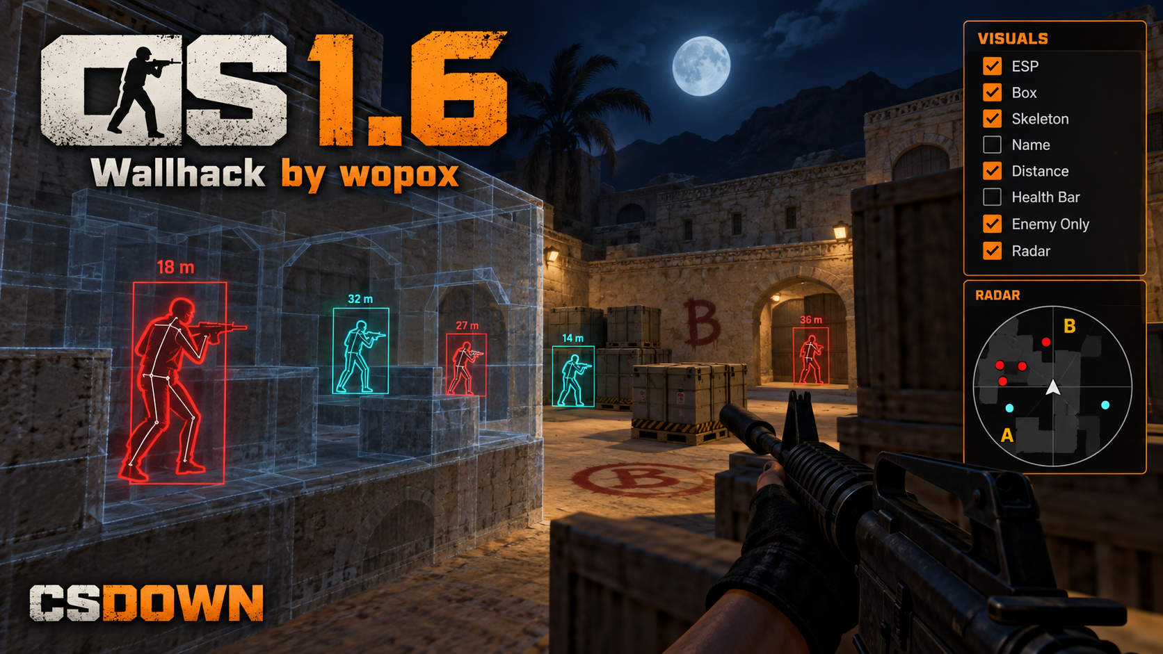 CS 1.6 Wopox WH — градиентный M9 и Rise — скриншот 1