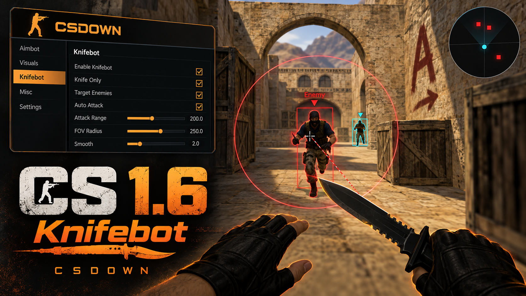 CS 1.6 Knifebot — ножевое направление в галерее — скриншот 1