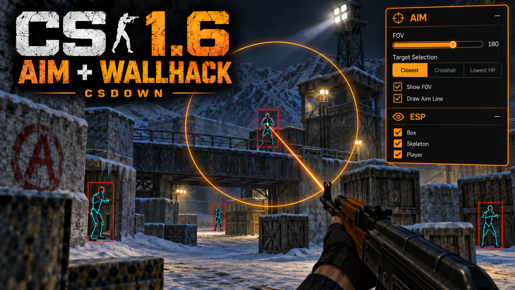 CS 1.6 Duo AIM + WH — «Азимов» и неоновые автоматы — скриншот 1