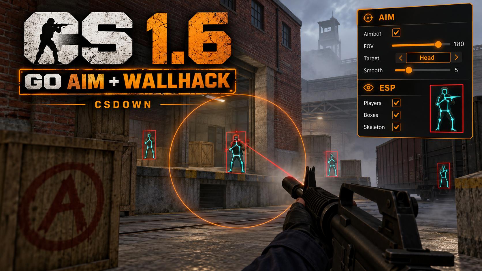 CS 1.6 GO AIM + WH — прозрачные гранаты и новые модели — скриншот 1