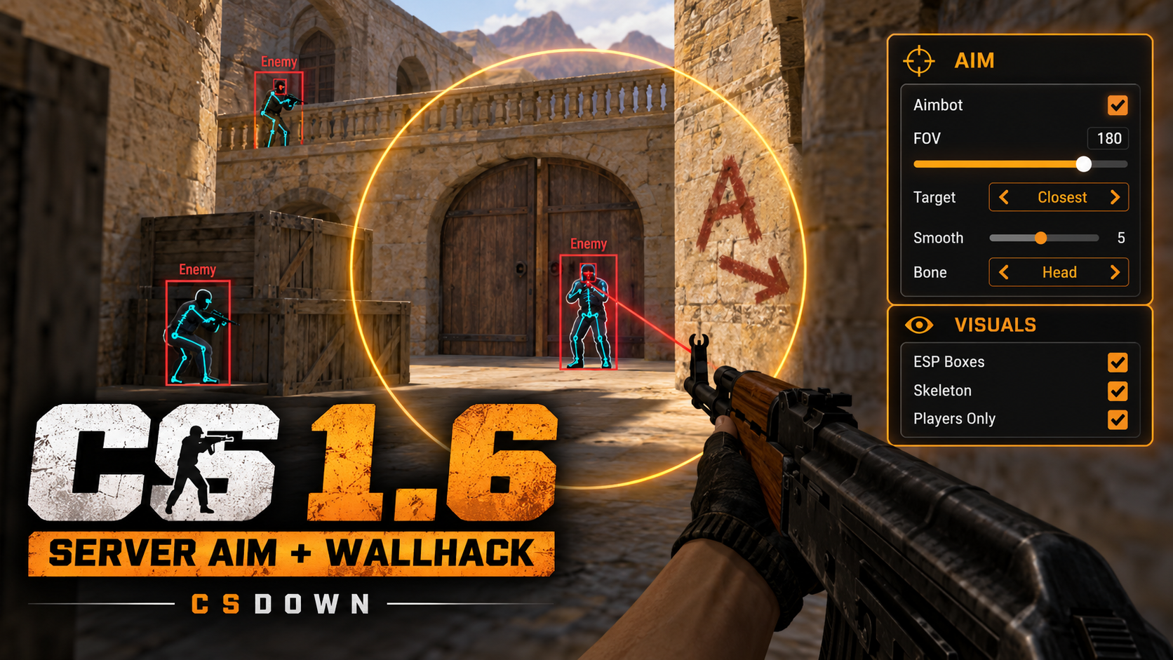 CS 1.6 WH + AIM Survival — нож выживания и Hot Lava — скриншот 1