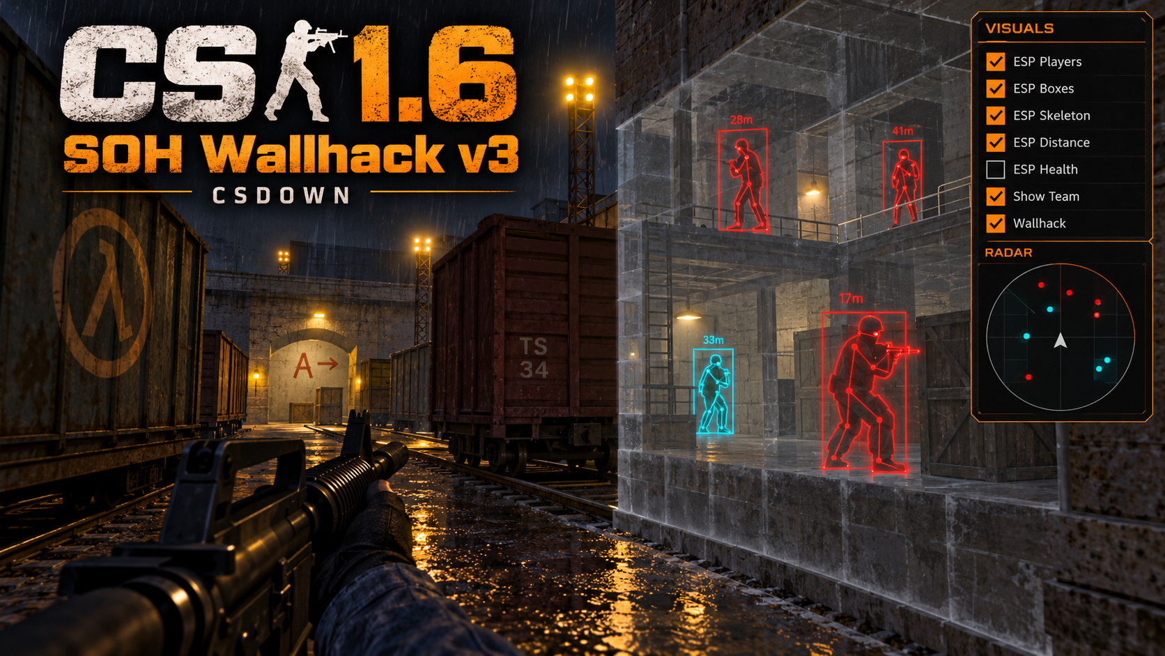 CS 1.6 SOH Wallhack v3 — новые эффекты и «Чёрный глянец» — скриншот 1