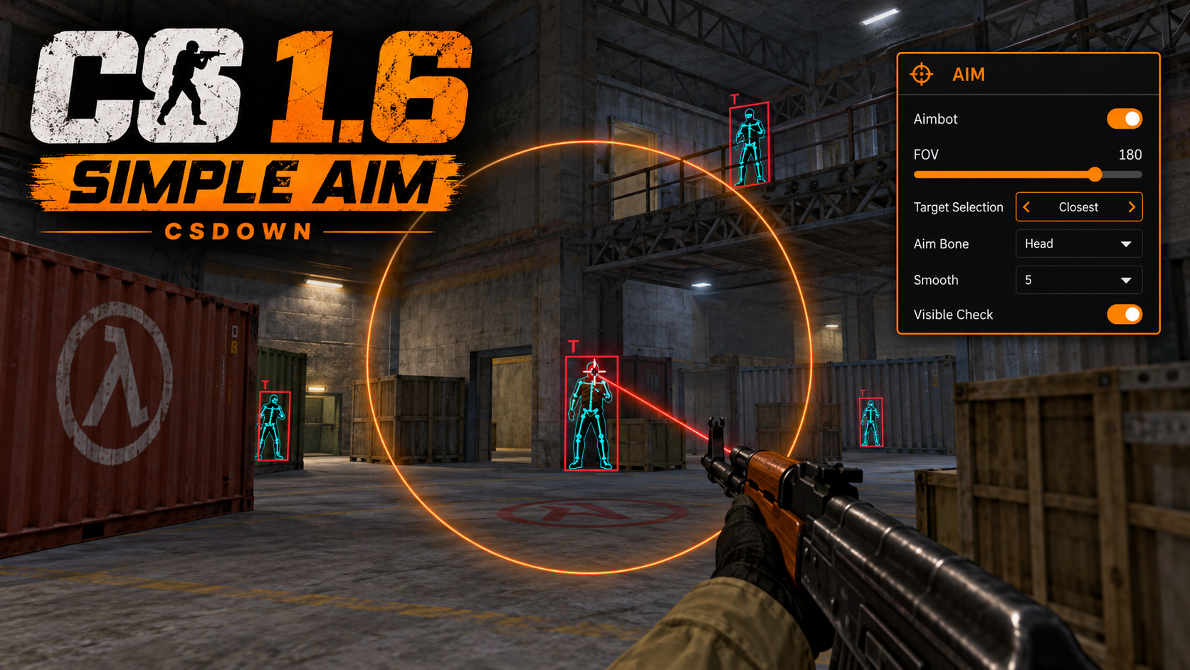 CS 1.6 Simple Aim — каменные текстуры и бабочка «Градиент» — скриншот 1
