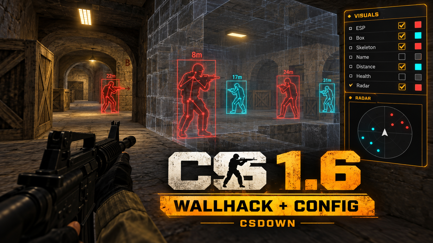 CS 1.6 WH Config — готовые параметры и AK-47 Purple 94 — скриншот 1