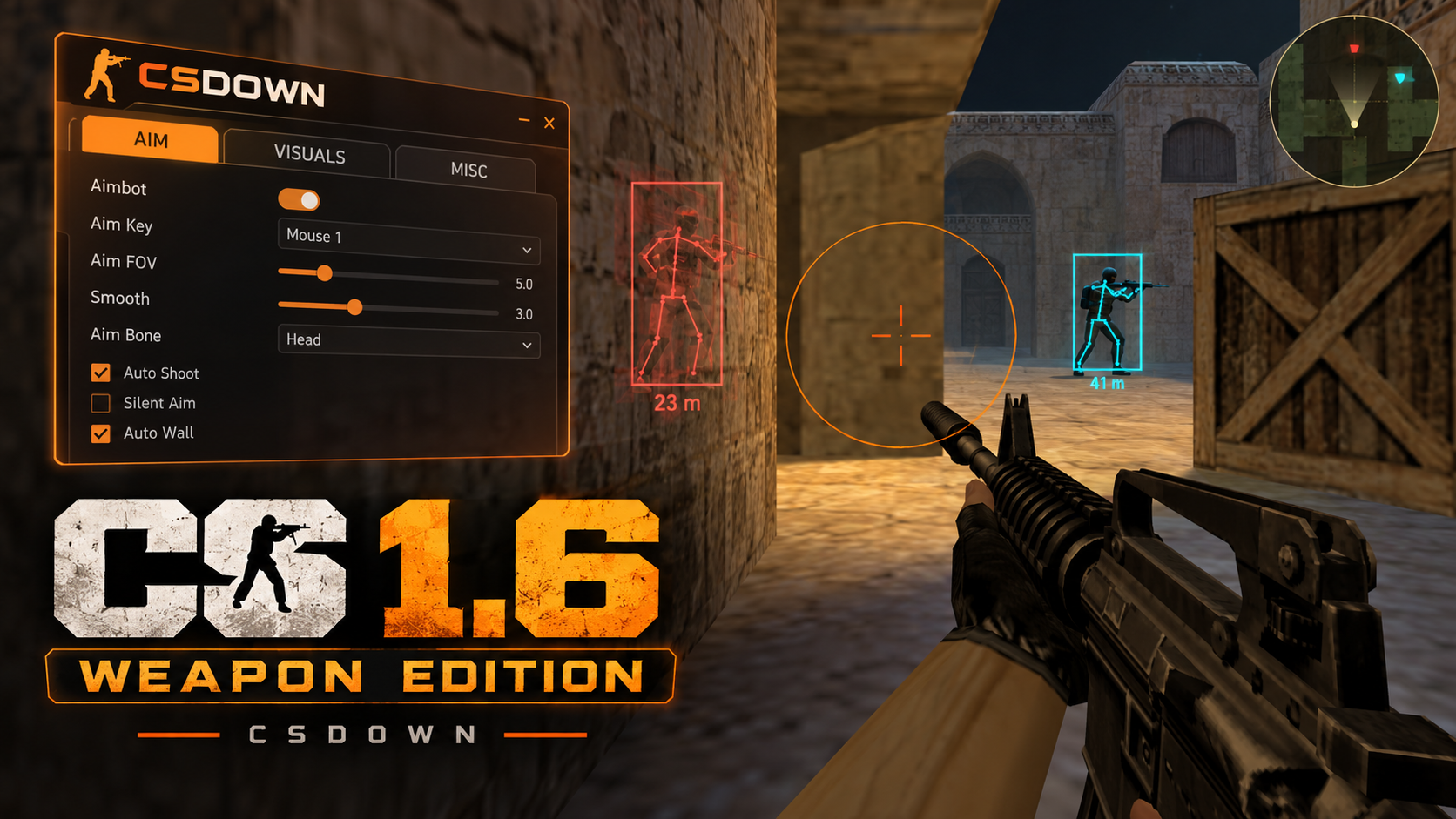 CS 1.6 Weapon ESP — тёплый Dust и нож Коготь — скриншот 1