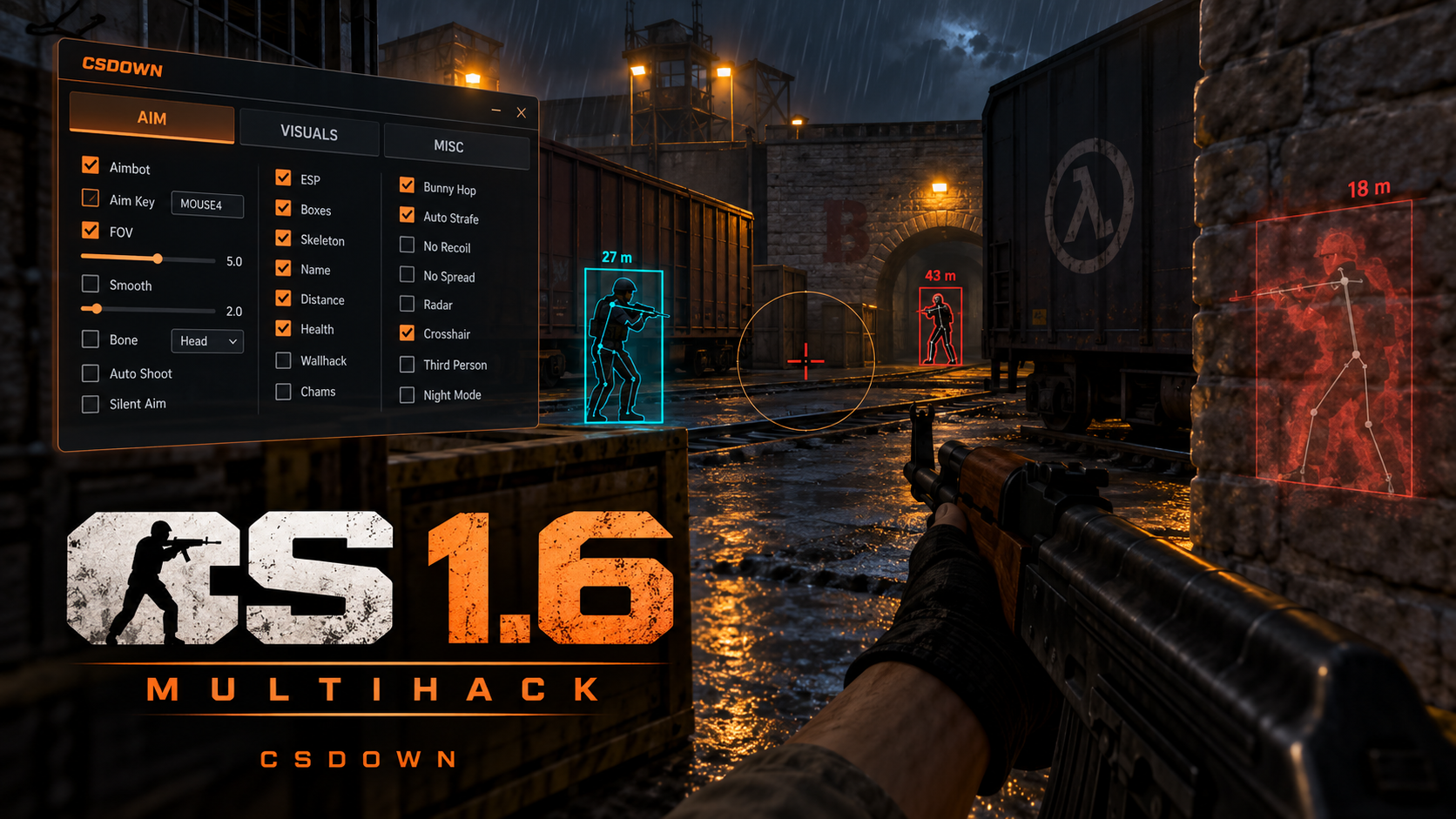 CS 1.6 Vermillion New Year — снег, гирлянды и M9 Redux — скриншот 1
