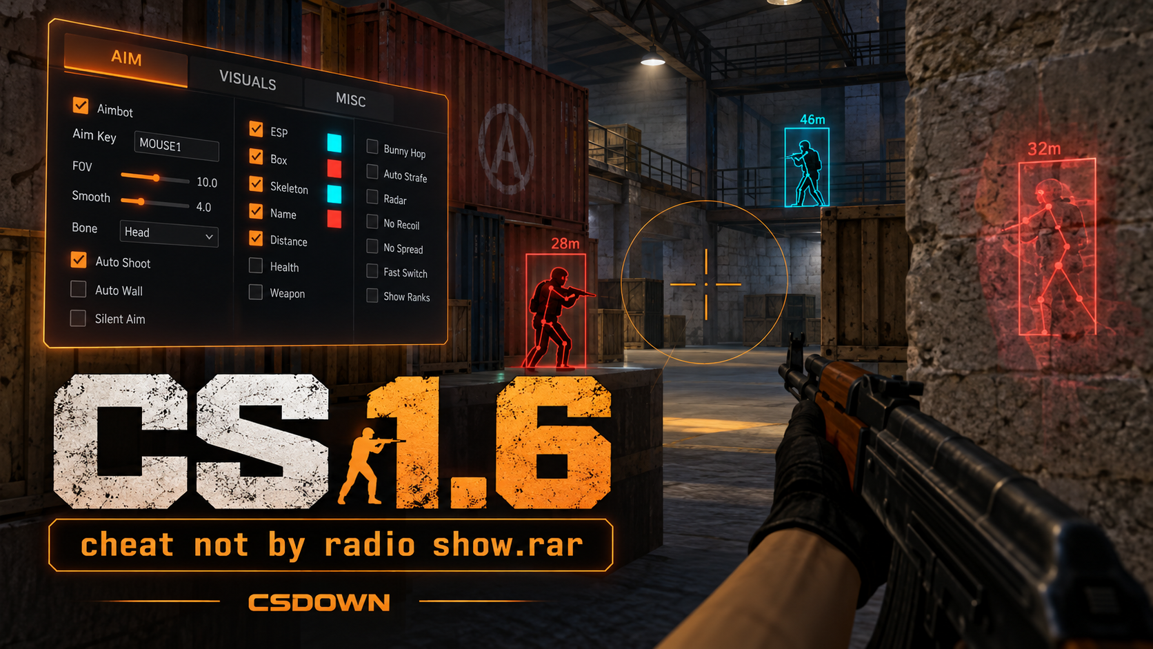 CS 1.6 Radio Show — каменные стены и зелёный Dust — скриншот 1