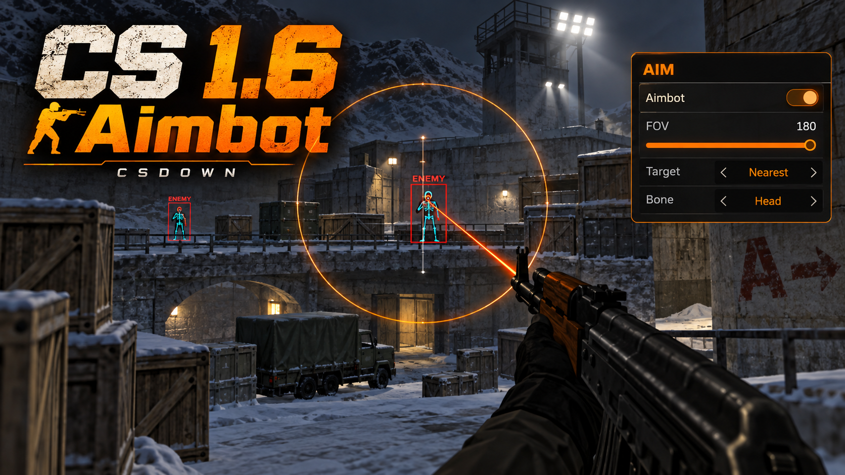 CS 1.6 Aimbot Lore — стандартный нож и AWP «Удар молнии» — скриншот 1