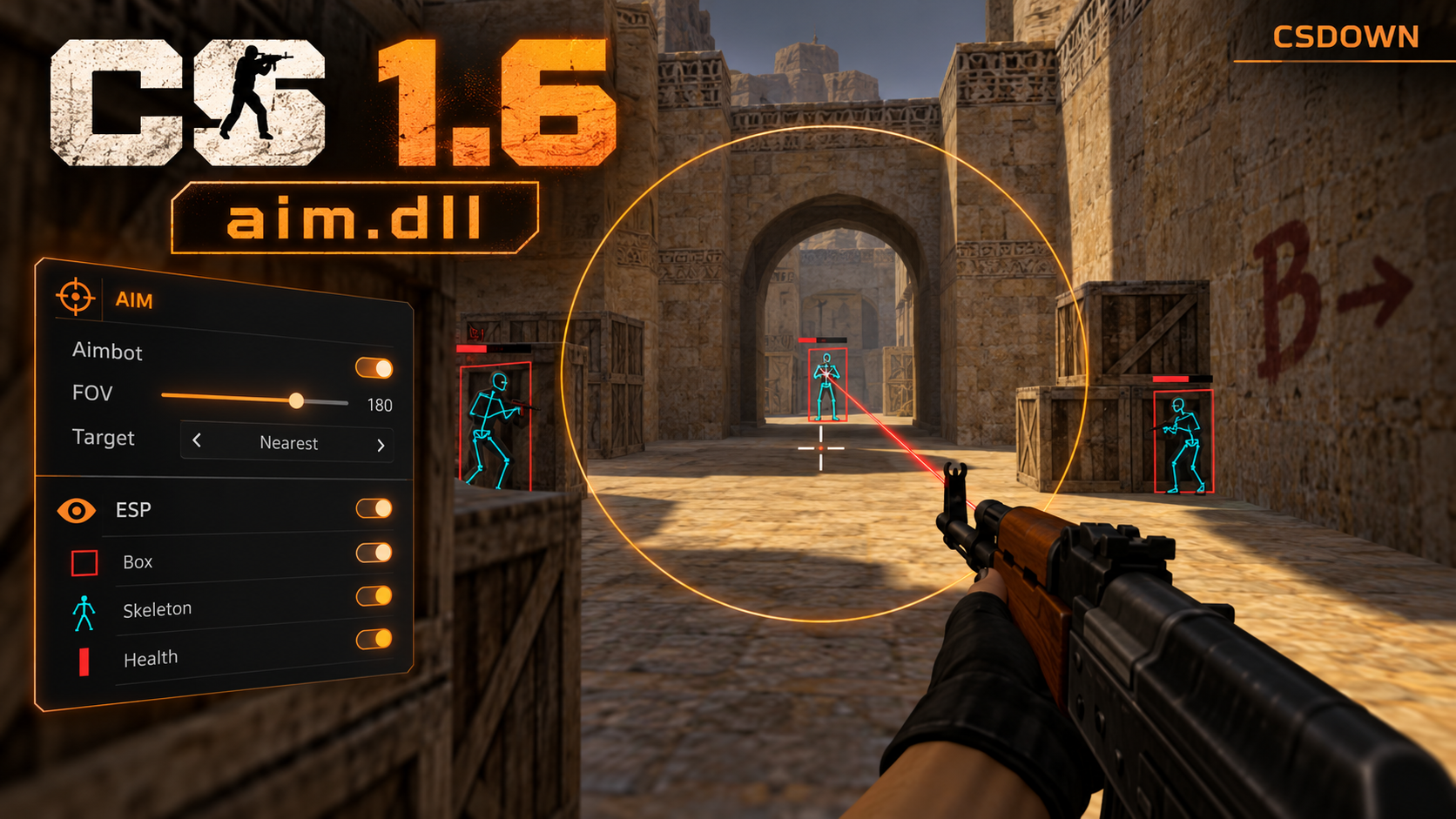 CS 1.6 Aim.dll — каменный Dust и бабочка «Северный лес» — скриншот 1