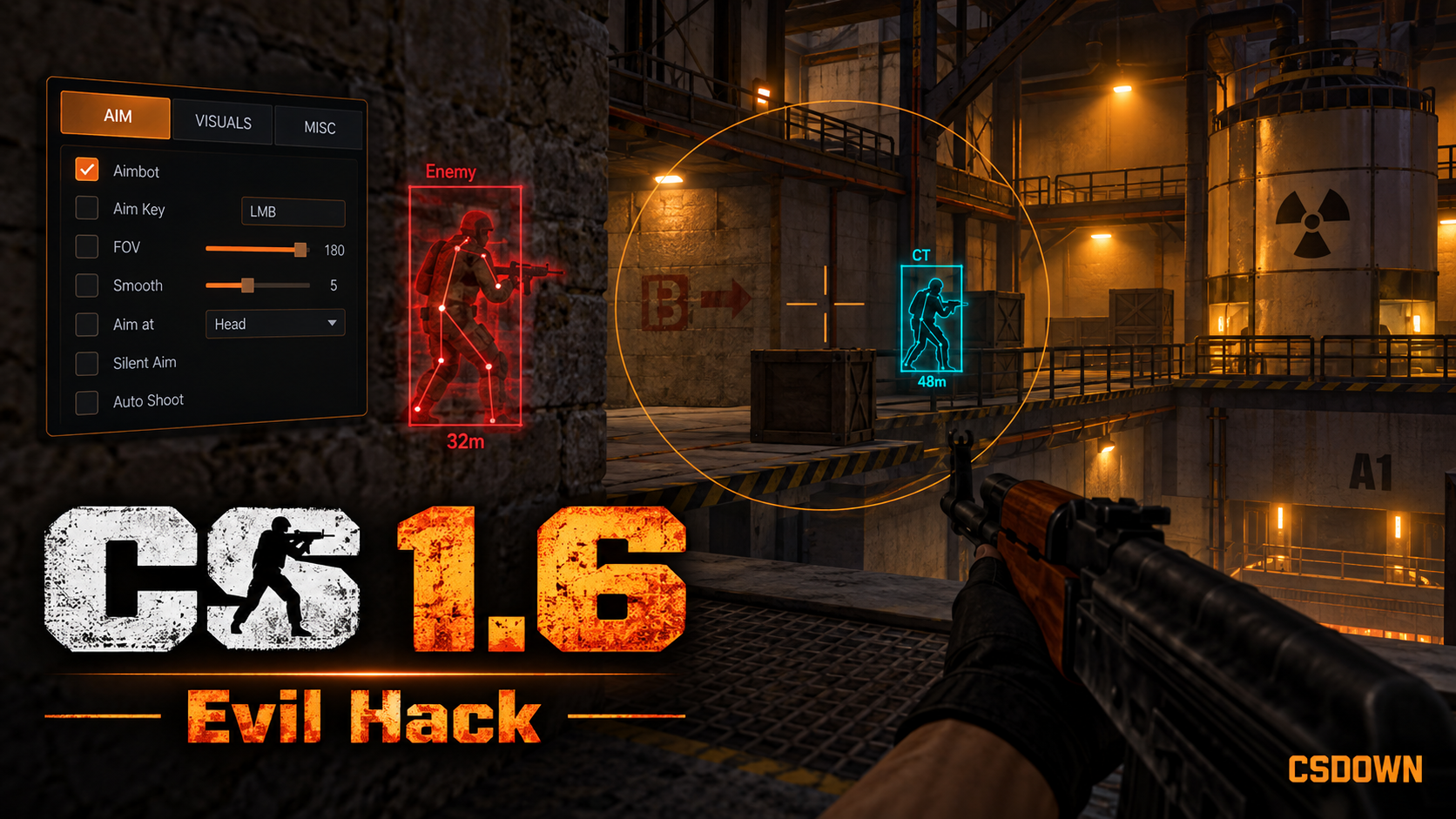 CS 1.6 Evil Hack — паракорд «Градиент» и яркое оружие — скриншот 1