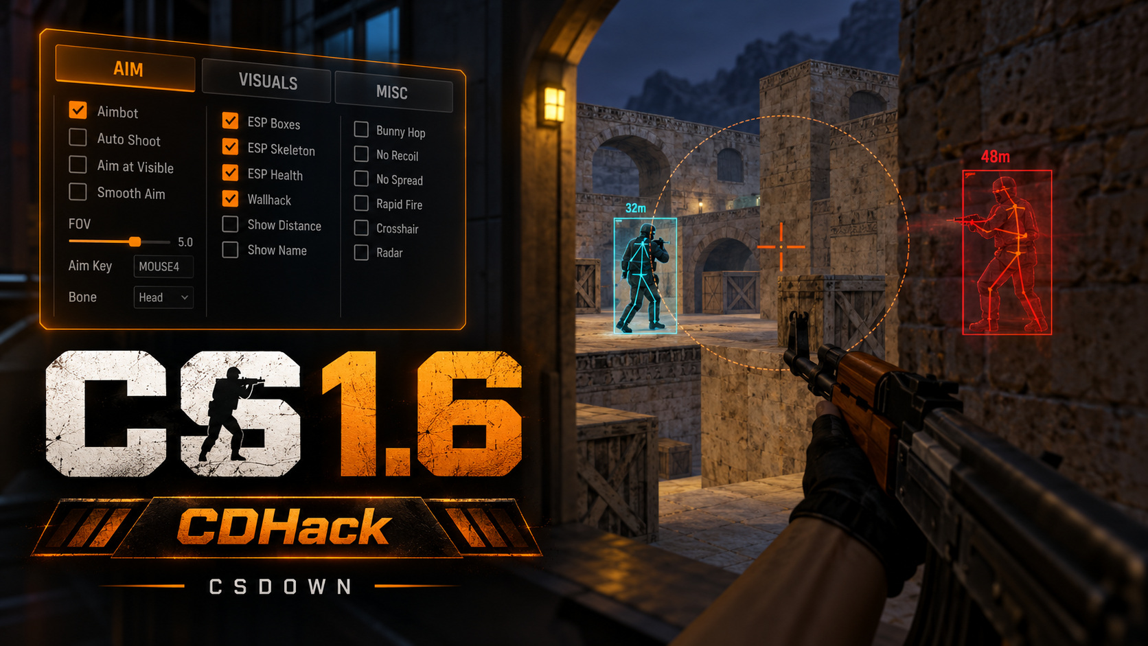 CS 1.6 CDHack — пять направлений и штык Lazarat Phase 4 — скриншот 1
