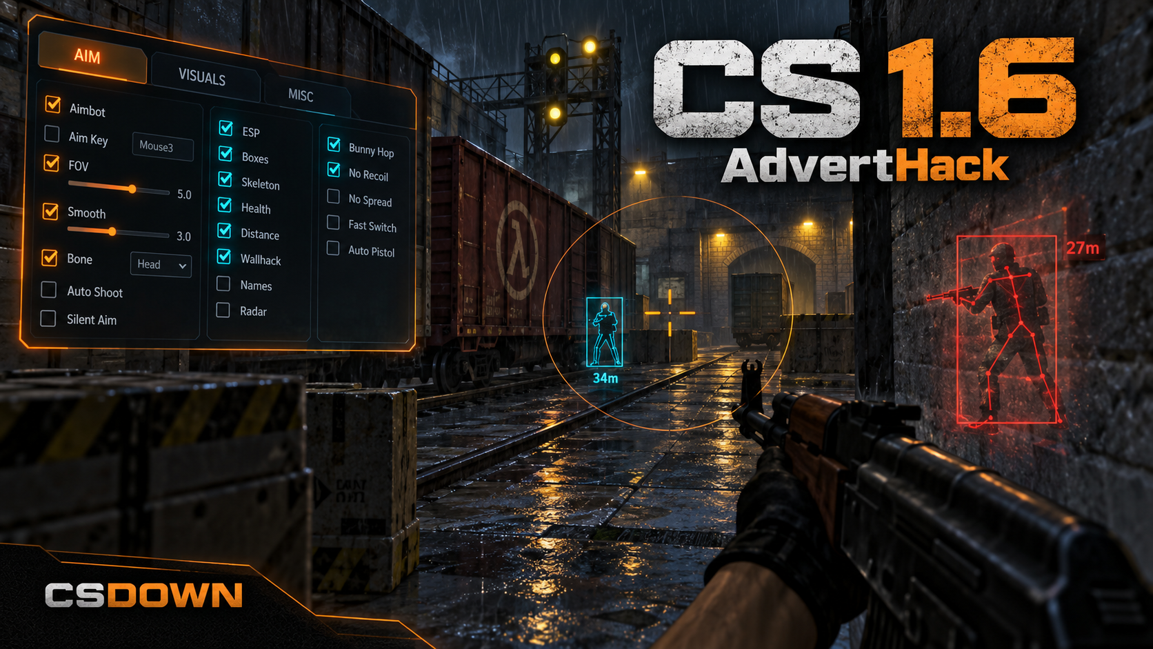 CS 1.6 AdvertHack — складной «Градиент» и современное оружие — скриншот 1
