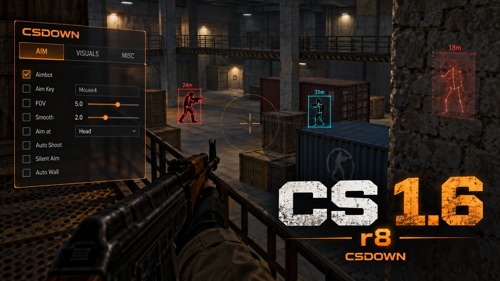 CS 1.6 R8 — мультихак, новые текстуры и «Ультрафиолет» — скриншот 1