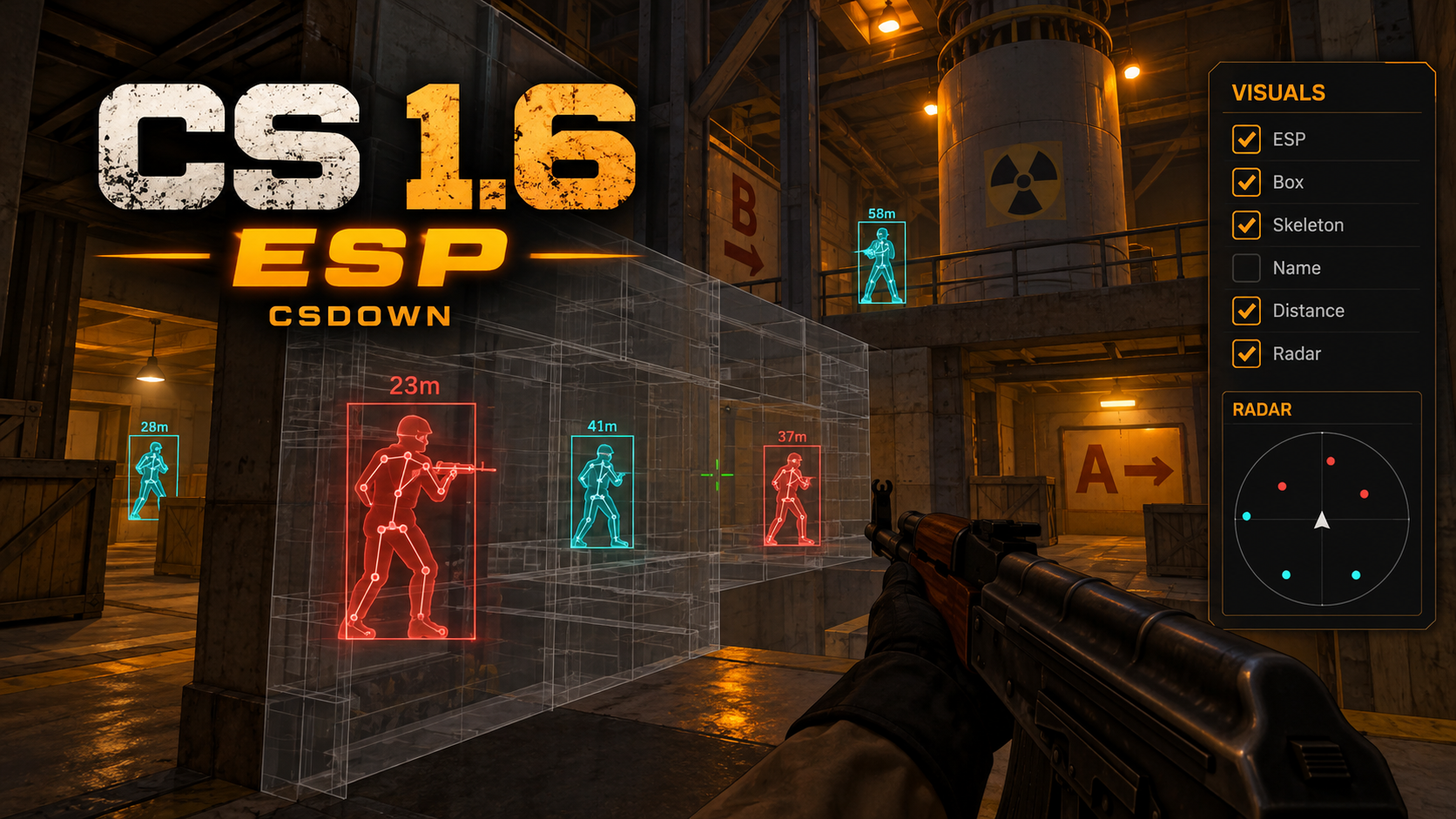 CS 1.6 ESP Team Colors — отметки команд и керамбит «Автотроника» — скриншот 1