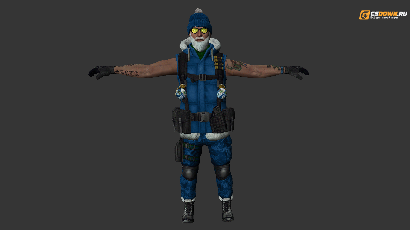 Мужская модель «Battle Santa» для CS 1.6 — скриншот 1