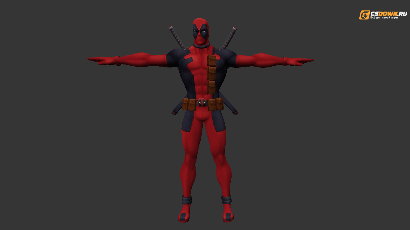 Модель «Deadpool в красно-чёрном костюме» для CS 1.6 — скриншот 1