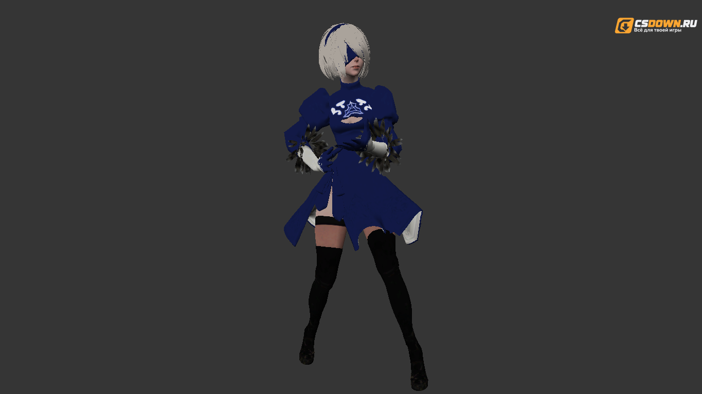 Женская модель «Nier Automata в тёмной форме» для CS 1.6 — скриншот 1