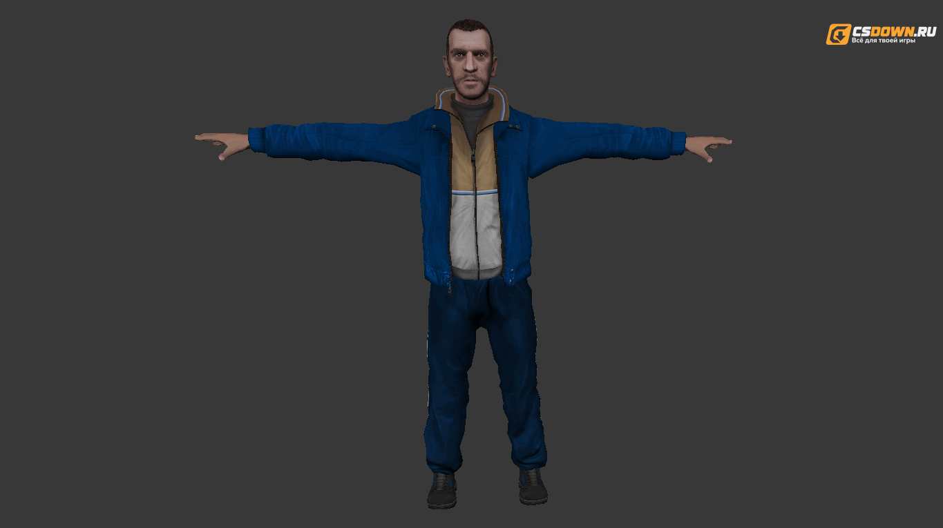 Модель «Niko Bellic в синей куртке» для CS 1.6 — скриншот 1
