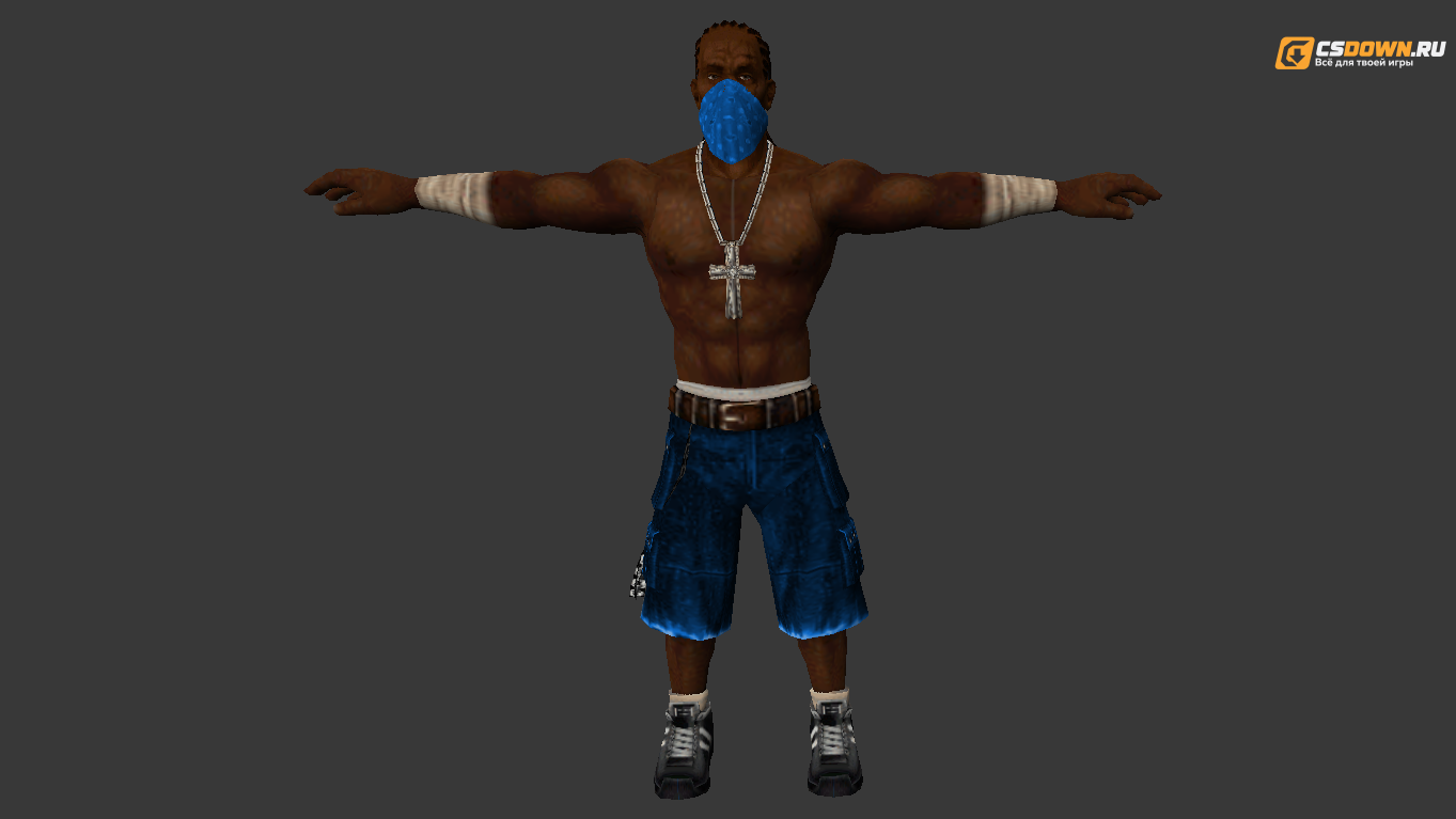 Мужская модель «Def Jam с синей банданой» для CS 1.6 — скриншот 1