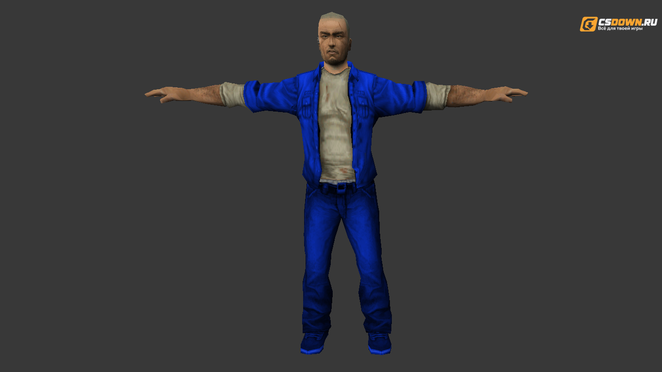 Модель «James Earl Cash в синей куртке» для CS 1.6 — скриншот 1