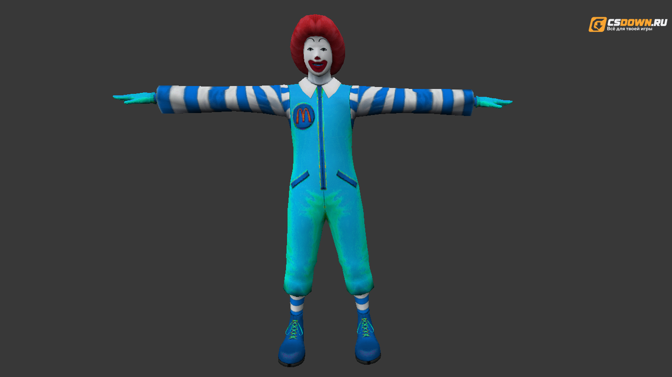Модель «Ronald McDonald в бирюзовом жилете» для CS 1.6 — скриншот 1