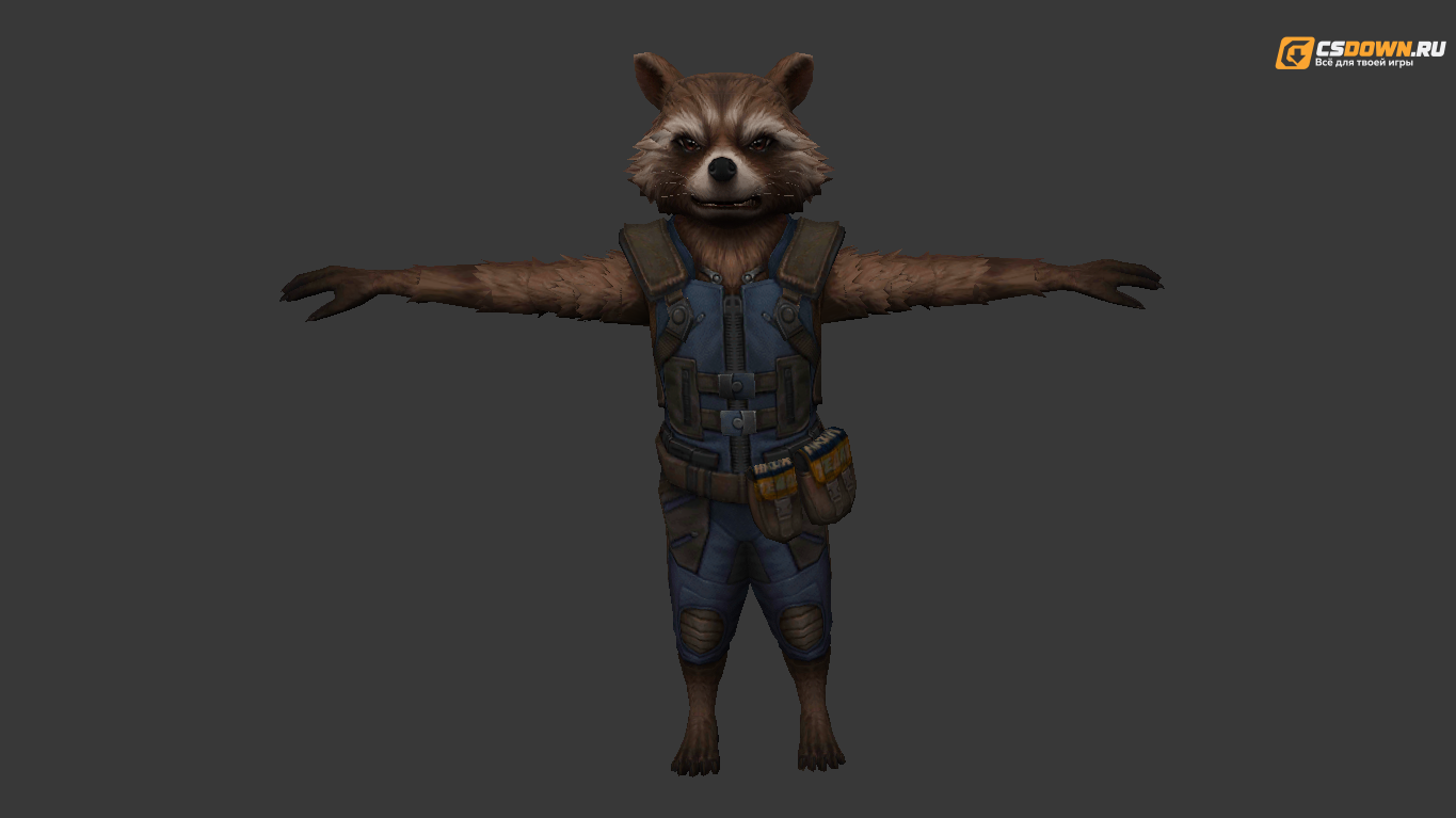 Модель «Rocket Raccoon в сине-серой экипировке» для CS 1.6 — скриншот 1