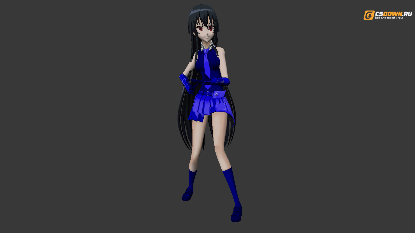 Женская модель «Anime Girl в синем платье» для CS 1.6 — скриншот 1