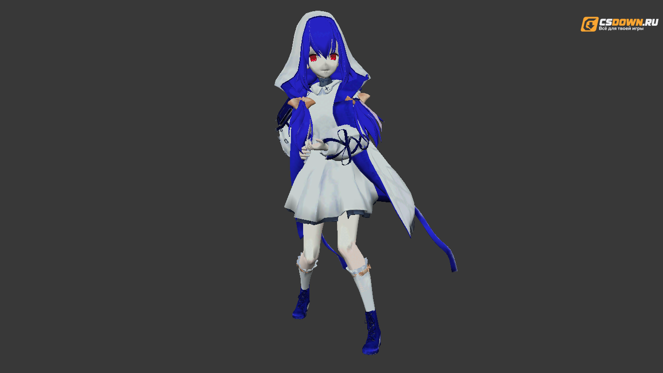 Женская модель «Anime Girl в белом платье и капюшоне» для CS 1.6 — скриншот 1