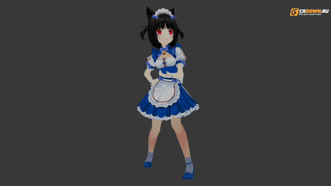 Модель «Neko в сине-белом платье с фартуком» для CS 1.6 — скриншот 1