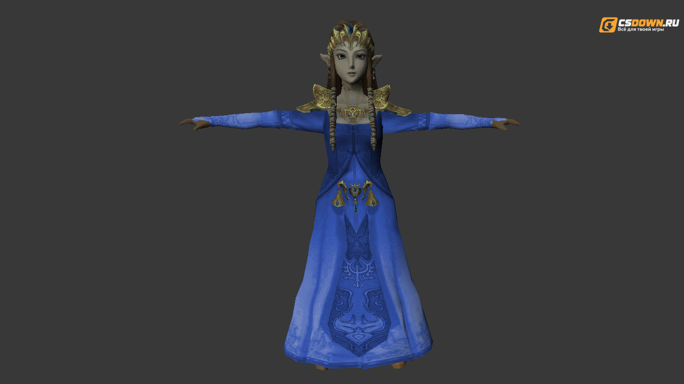 Модель «Girl Elf в фиолетовом платье с короной» для CS 1.6 — скриншот 1