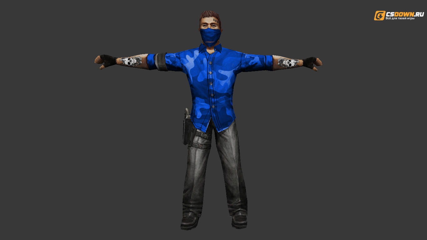 Модель «Classic Player в голубой рубашке и серых джинсах» для CS 1.6 — скриншот 1