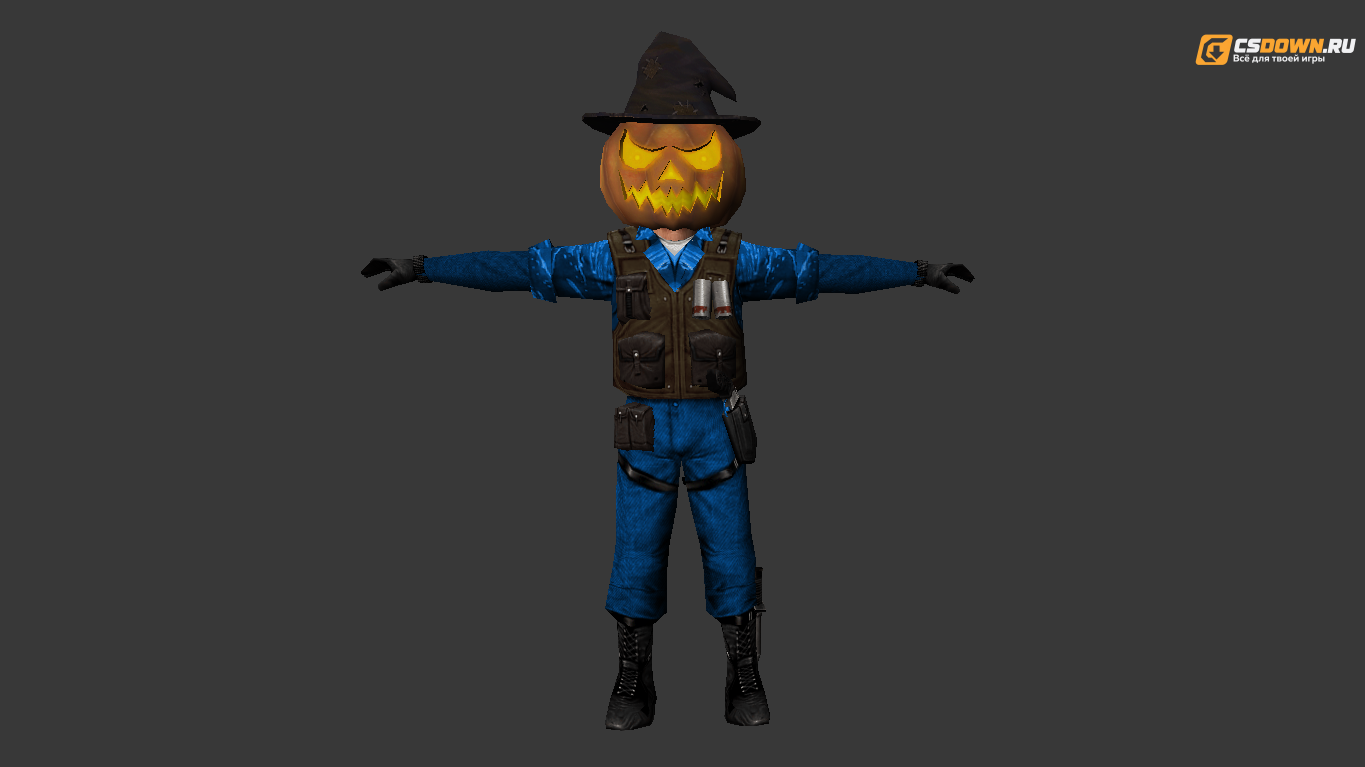 Модель «Halloween Skin с коричневым жилетом» для CS 1.6 — скриншот 1