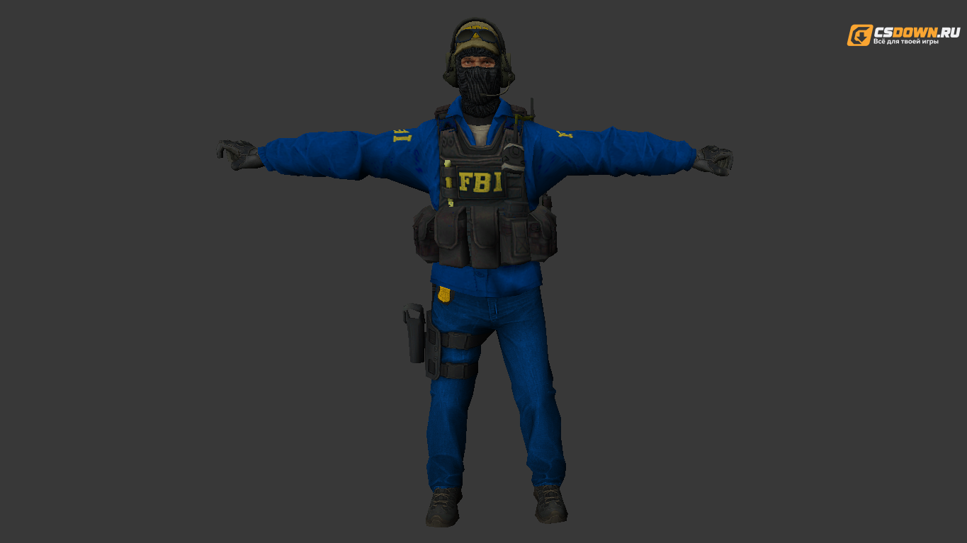 Модель «Агент CS GO с маской и жёлтыми деталями головного убора» для CS 1.6 — скриншот 1
