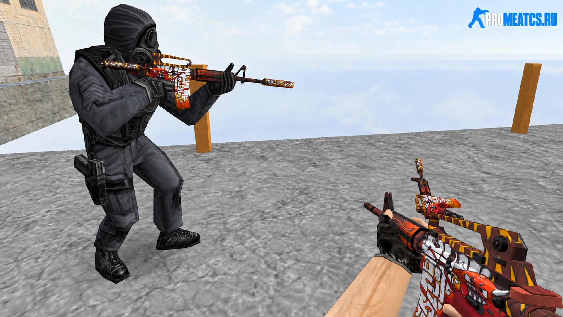 Модель M4A1 «Адское пламя» для CS 1.6 — скриншот 1